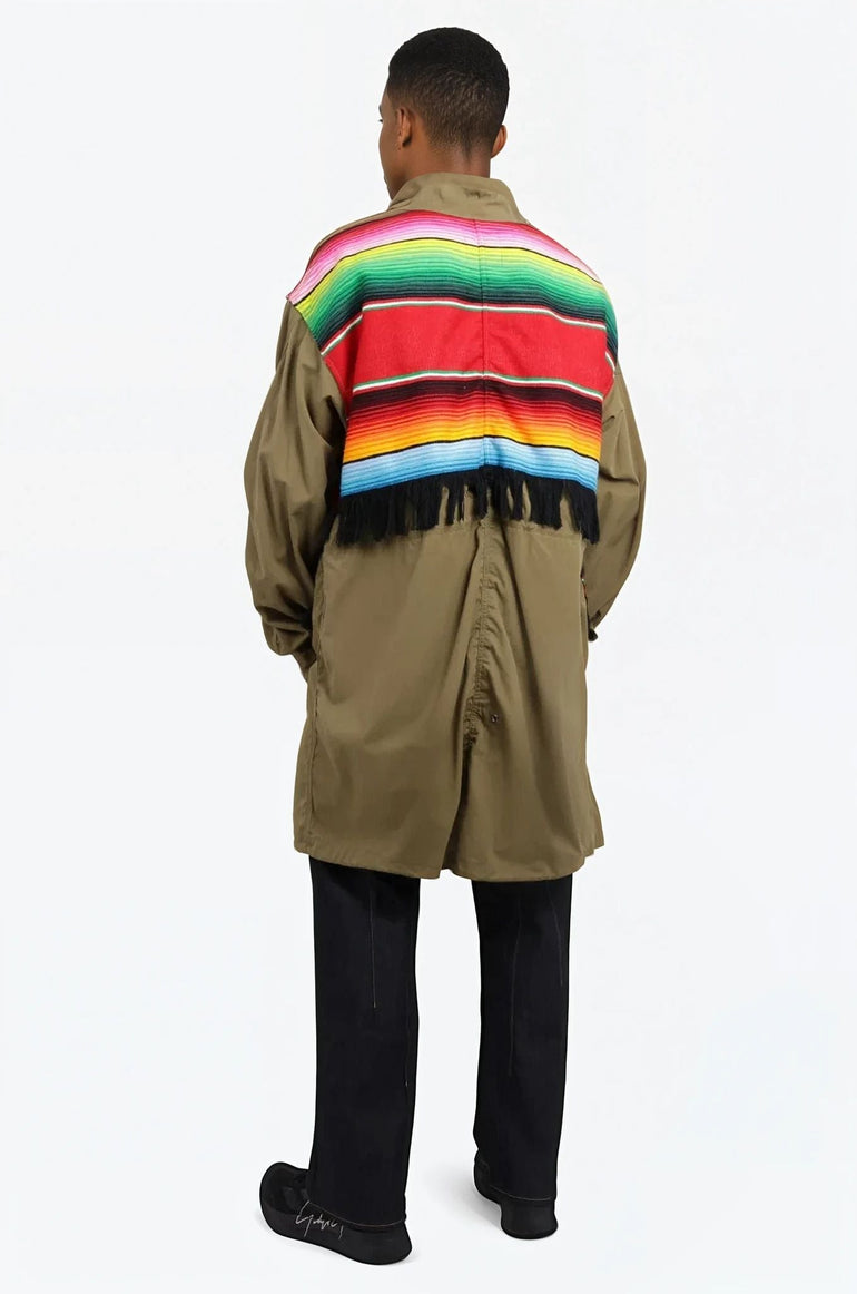 JUNYA WATANABE RTW RELAXED PARKER JACKET WITH STRIPE OVERLAY