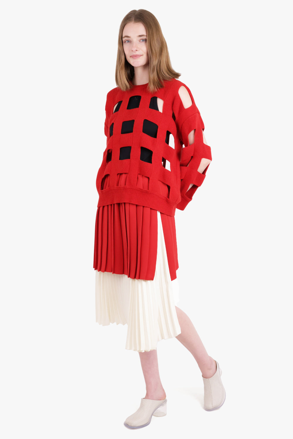 Valentino Cut Out Detail Wool Jumper | Rosso – Parlour X