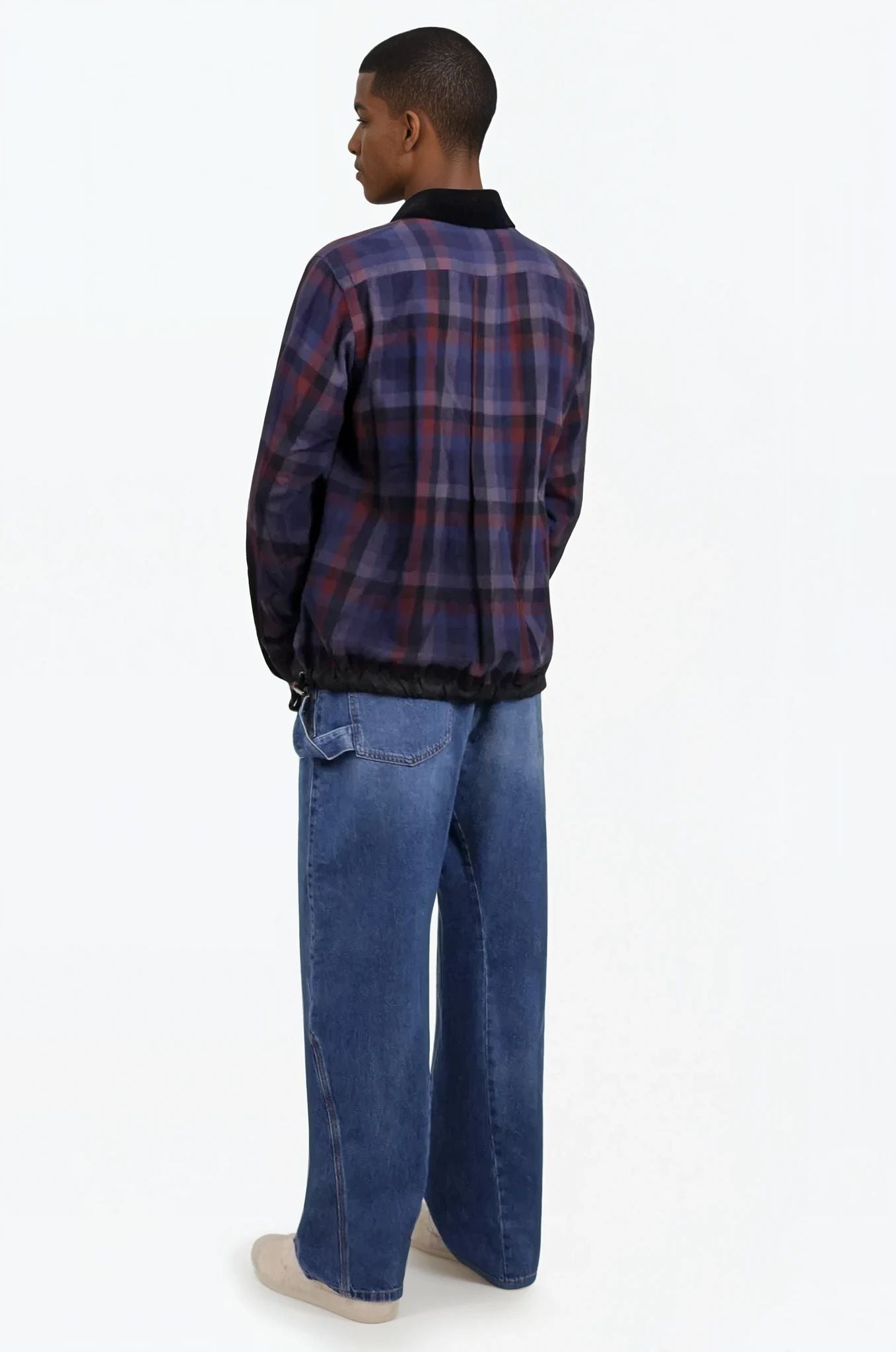 SACAI PLAID SHIRT NAVY NEW SEASON PARLOUR X ONLINE SYDNEY – Parlour X