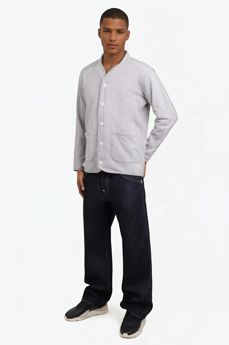 COMME DES GARCONS HOMME RTW CONTRAST BUTTON CARDIGAN | TOP GREY