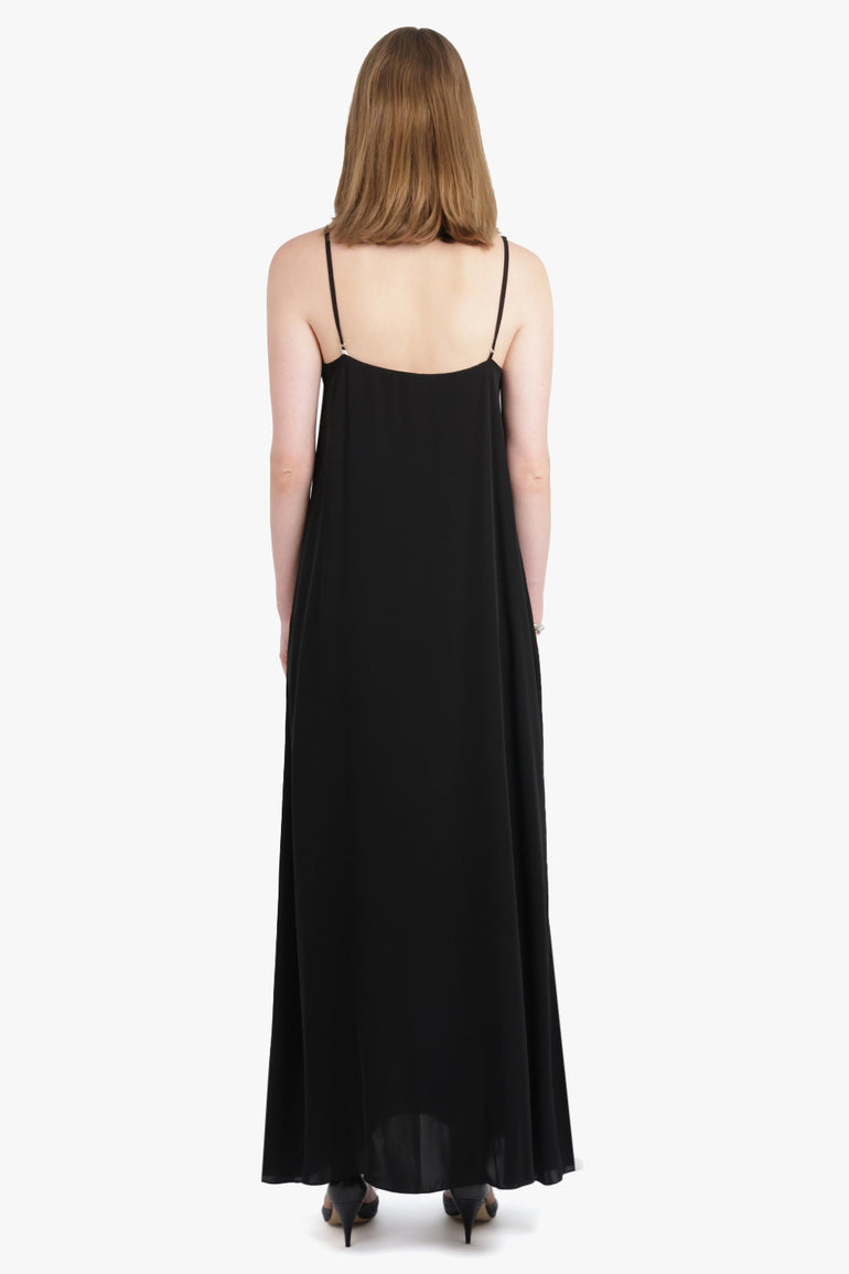 THE ROW RTW Kole Thin Strap V-Neck Maxi Dress | Black