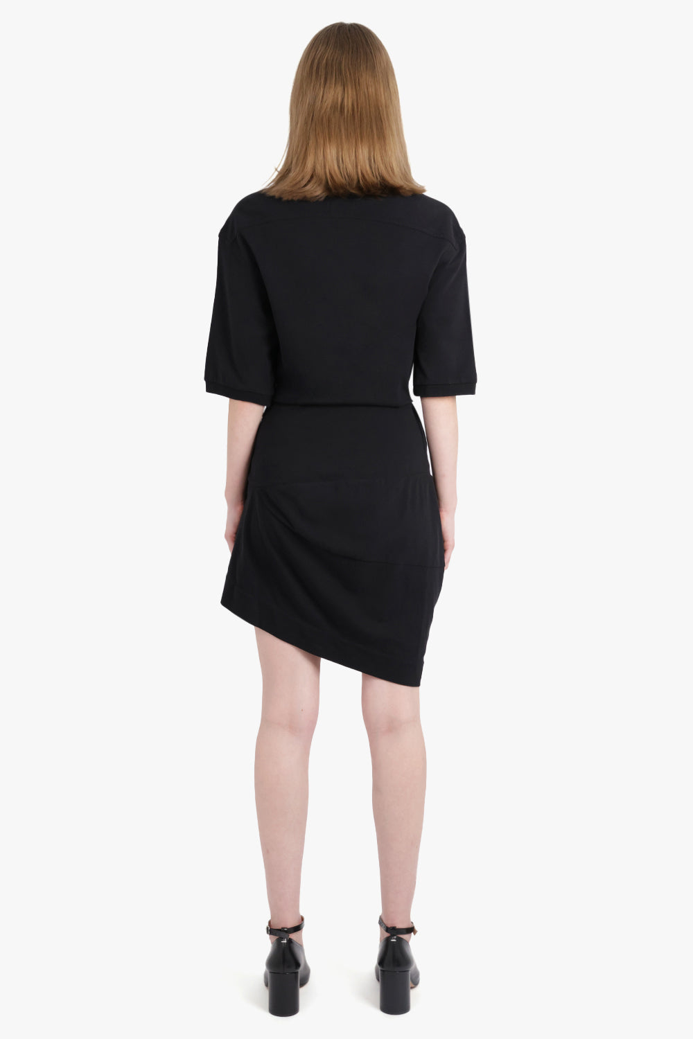 Ming Asymmetric Polo Style S/S Mini Dress | Black – Parlour X