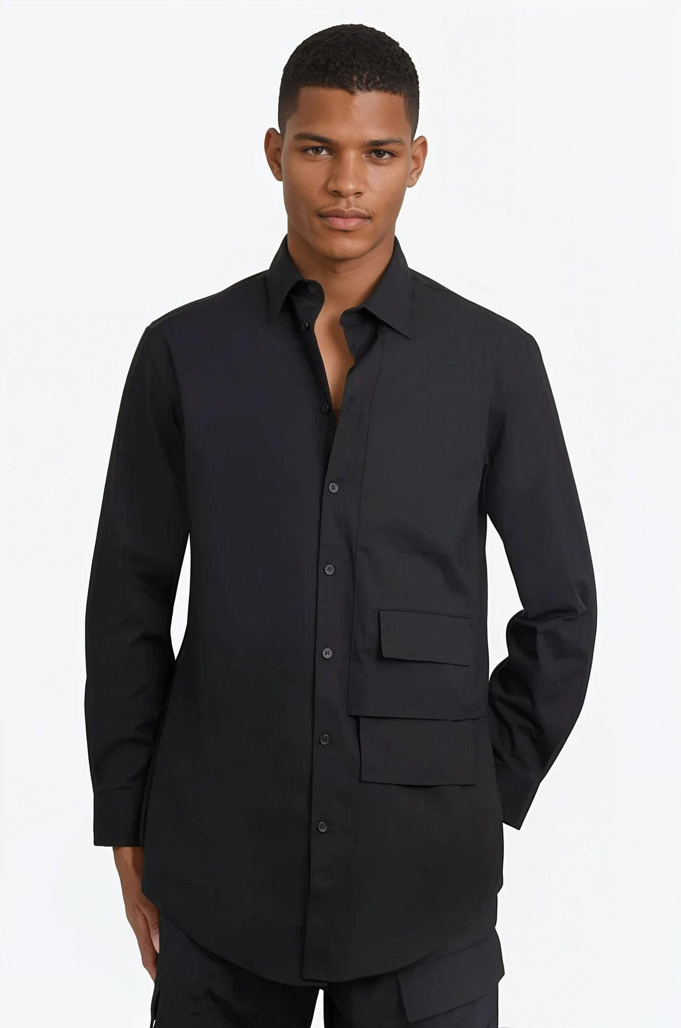 Relaxed Button Down Shirt | Black – Parlour X