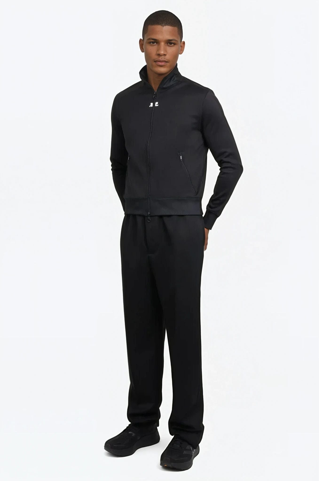 COURREGES RTW INTERLOCK TRACKSUIT JACKET | BLACK