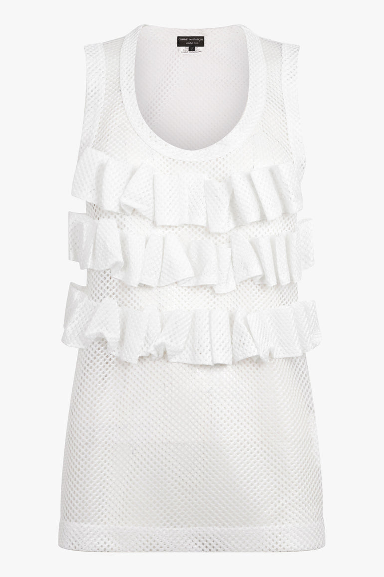 COMME DES GARCONS HOMME PLUS RTW Mesh Singlet Top | White