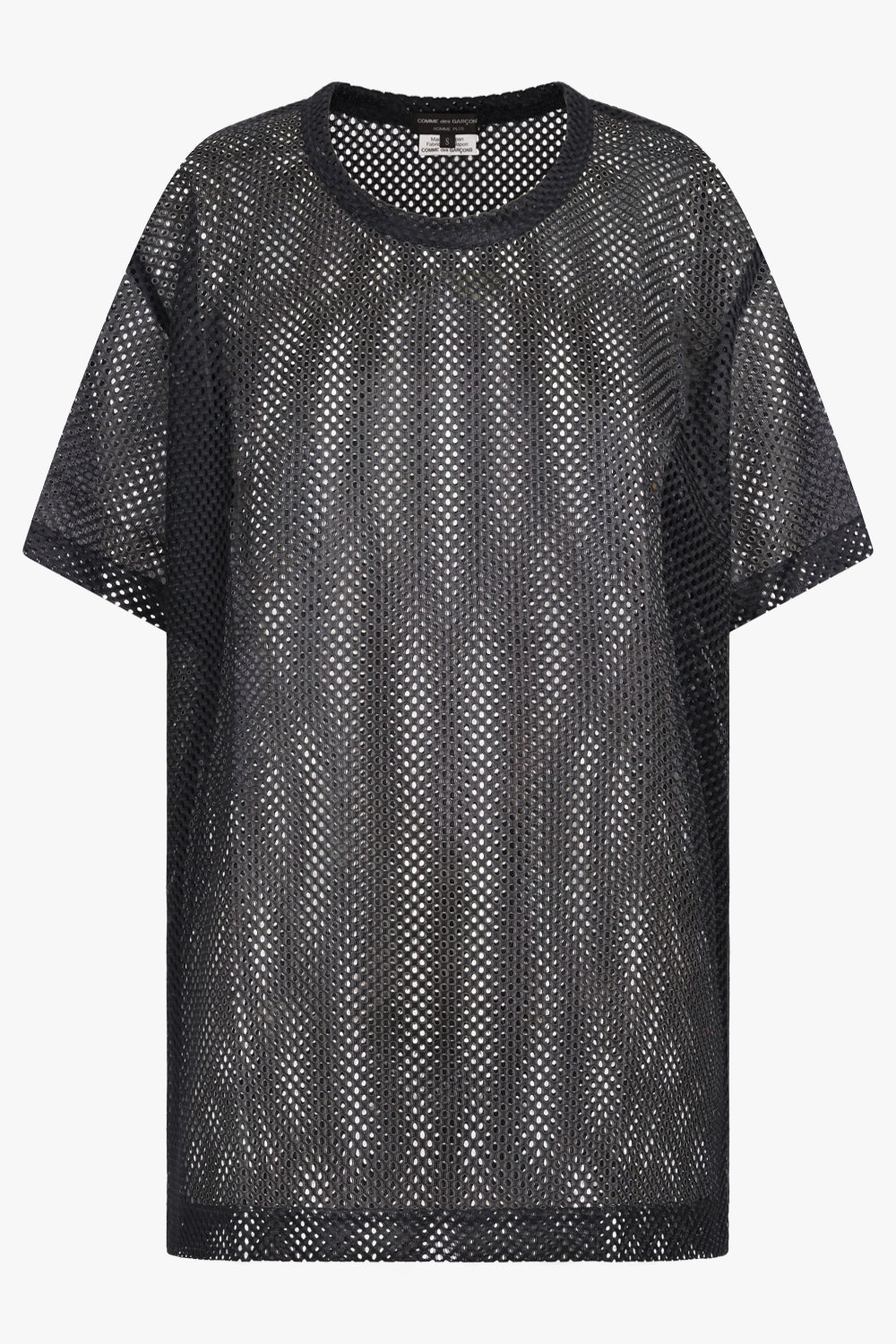 Mesh Overlay S/S Distressed Knit T-Shirt Top | Black – Parlour X