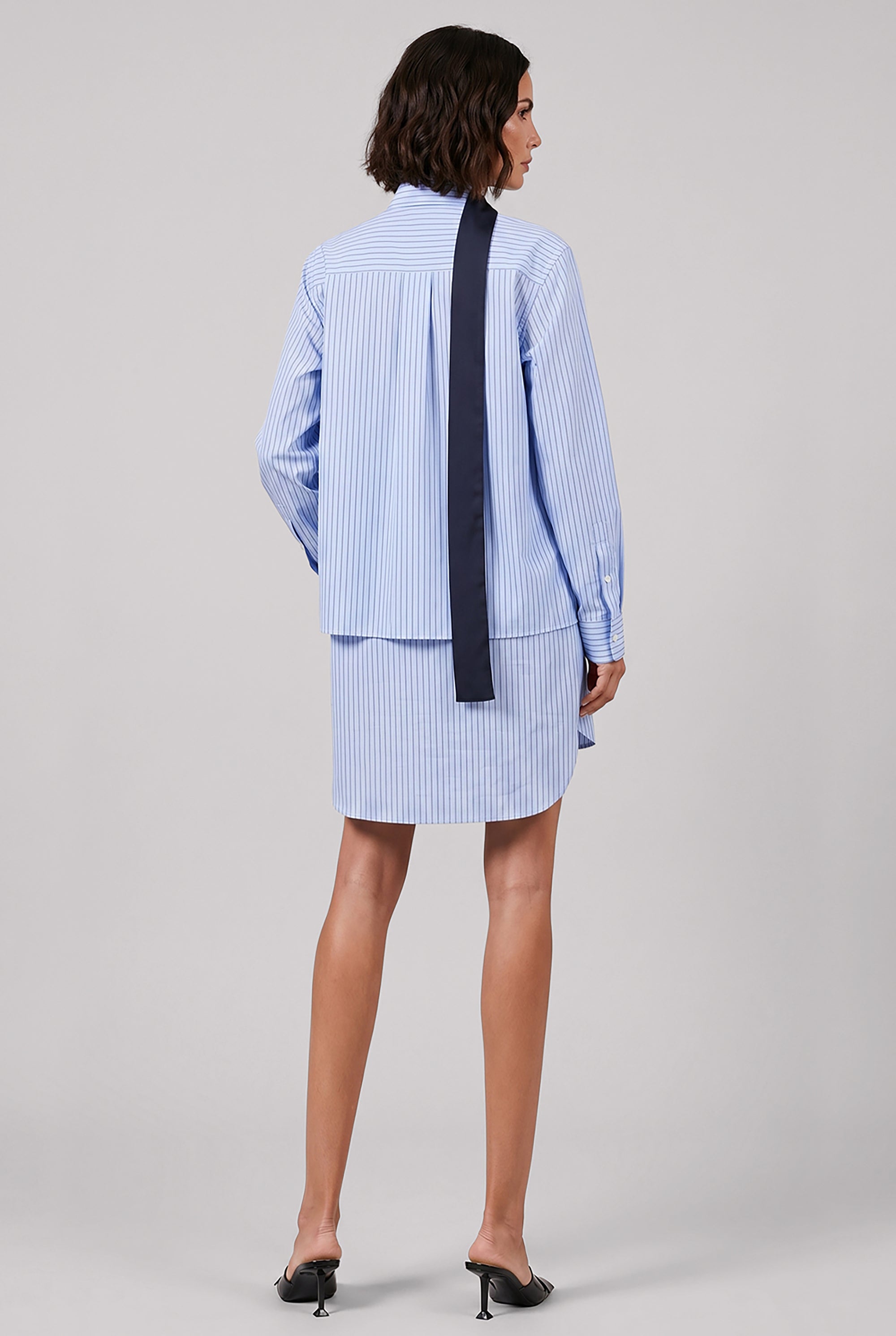 SACAI LAYER STRIPE SHIRT DRESS BLUE NEW SEASON PARLOUR X – Parlour X