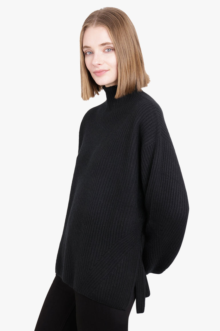 LE KASHA RTW RIBBED SWEATER | BLACK