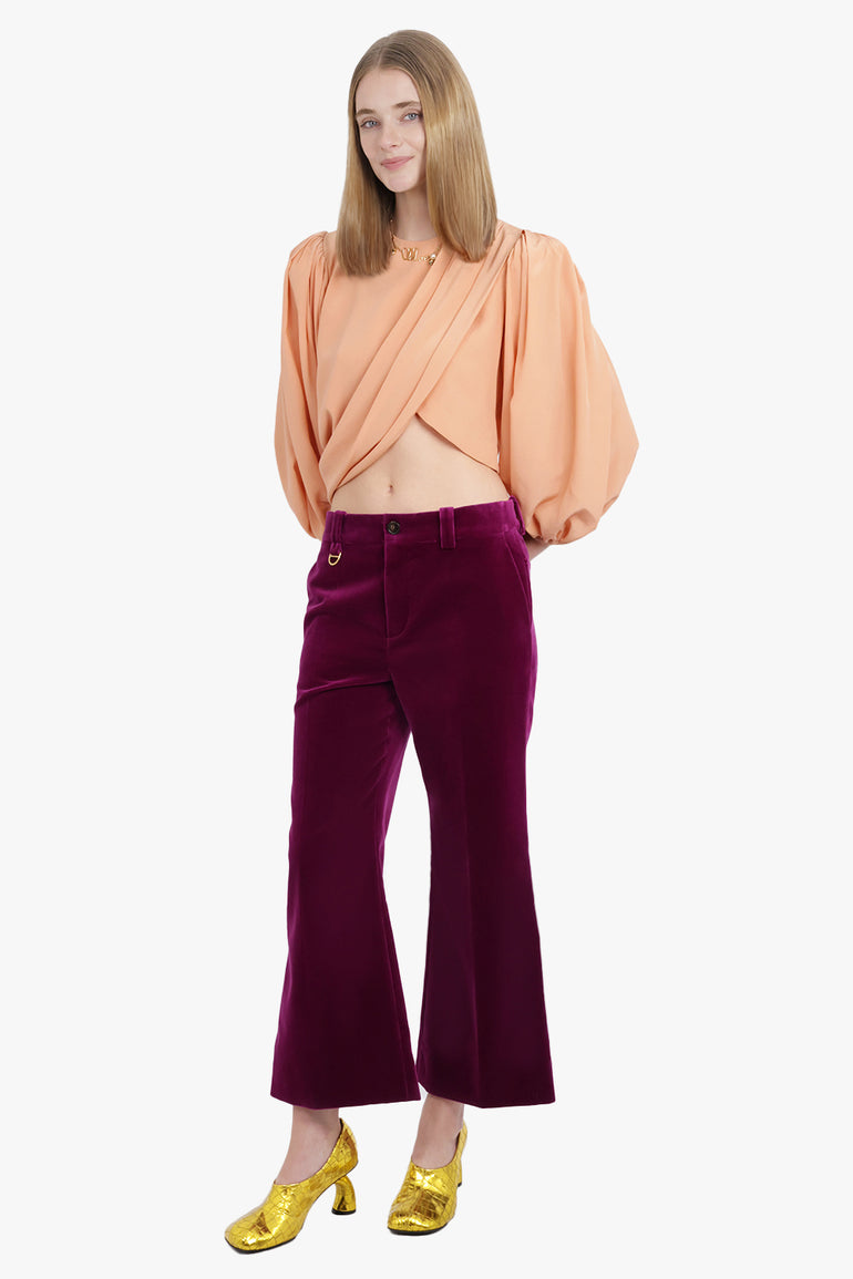 CHLOE RTW Drape Crossover L/S Blouse | Blushy Pink