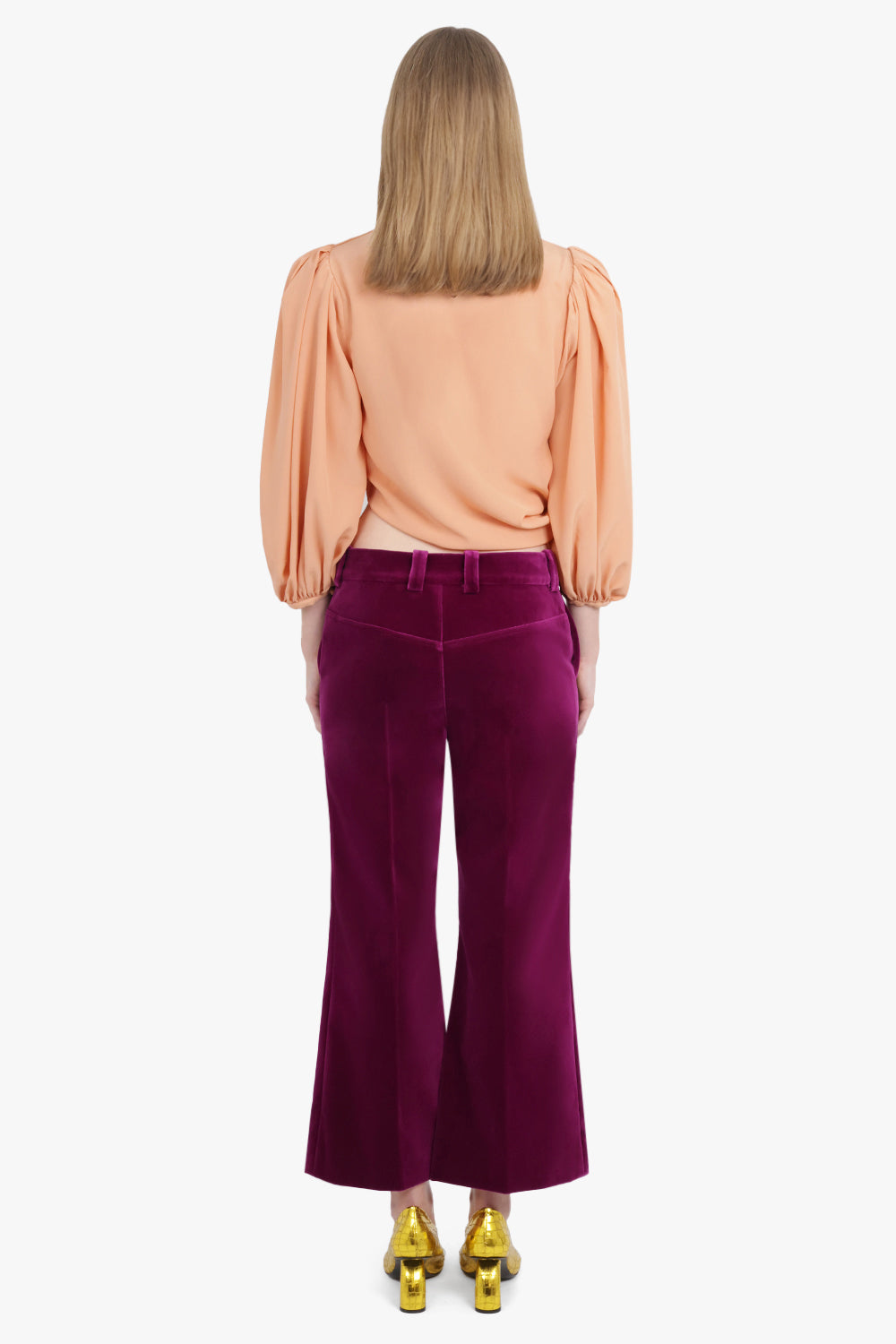 CHLOE RTW Velvet Wide Leg Pant | Pansy Purple