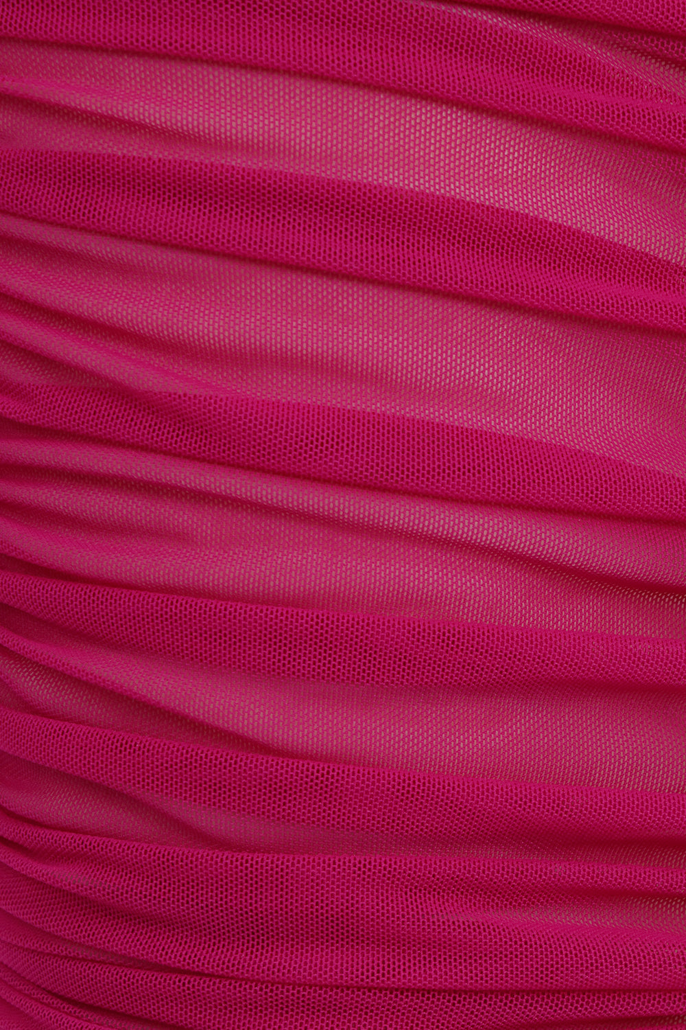 MUGLER RTW Sheer Mesh Short Sleeve Crop Top | Magenta