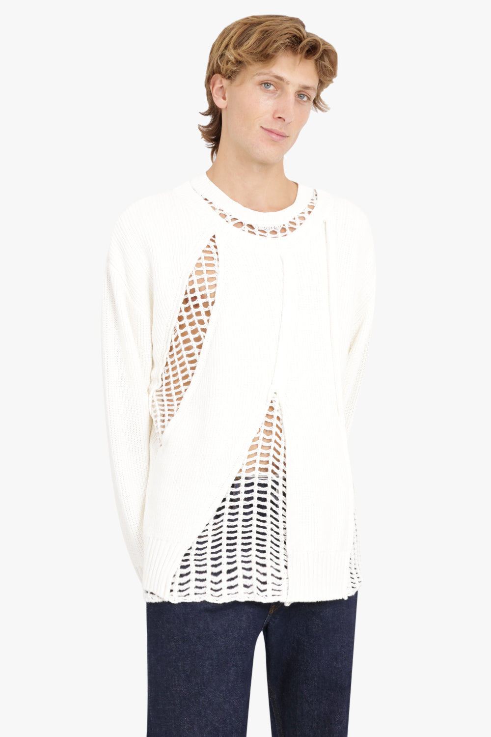 FENG CHEN WANG RTW 3 IN 1 JUMPER WITH MESH PANEL | WHITE