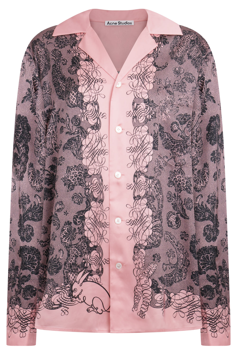 ACNE STUDIOS RTW Paisley Print Long Sleeve Shirt | Pink