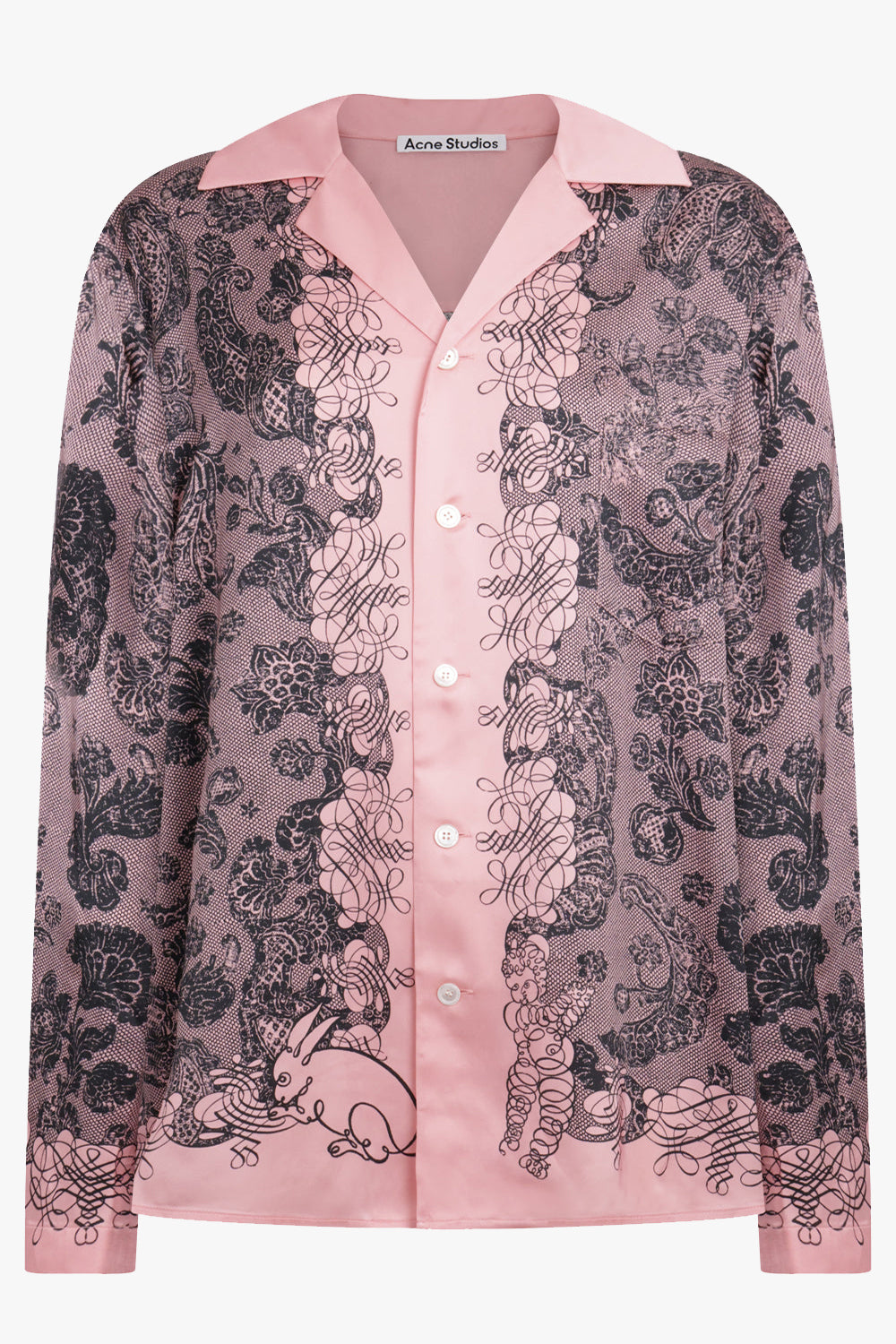ACNE STUDIOS RTW Paisley Print Long Sleeve Shirt | Pink