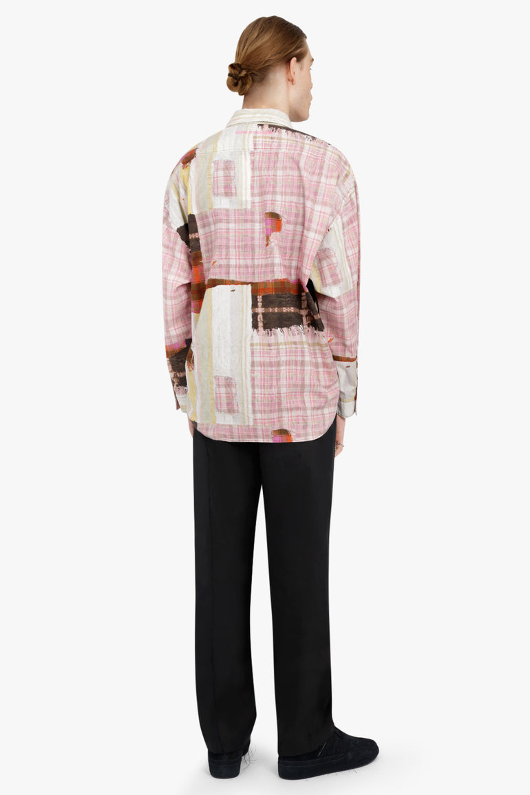 ACNE STUDIOS SHIRTS Patchwork Linear Long Sleeve Shirt | Pink