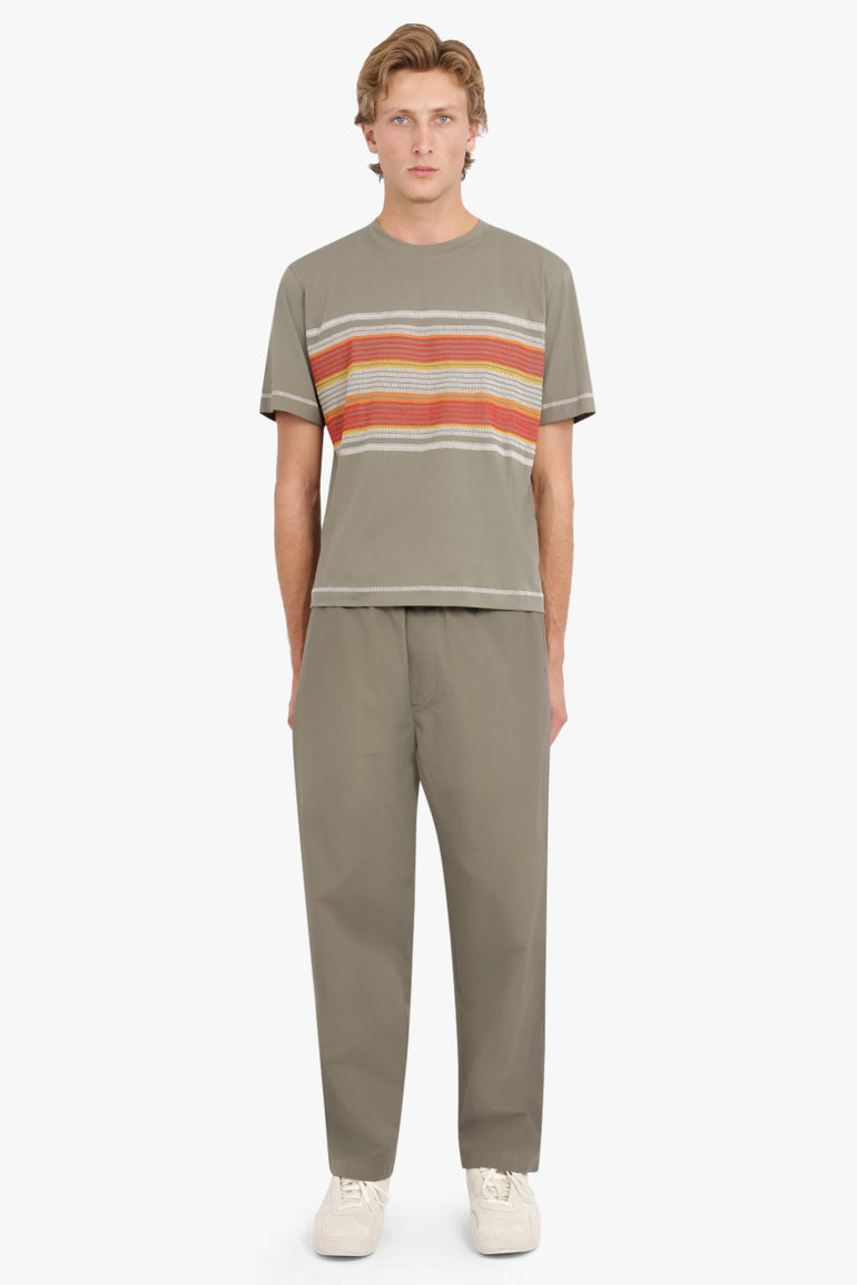 CRAIG GREEN RTW FLATLOCK STRIPE T-SHIRT | OLIVE