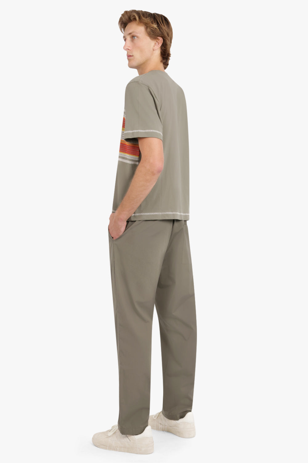 CRAIG GREEN RTW FLATLOCK STRIPE T-SHIRT | OLIVE