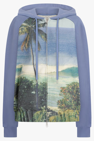 AFTER PRAY Unclassified FULL PRINT PANEL HOODY ZIP-UP | LIGHT BLUE