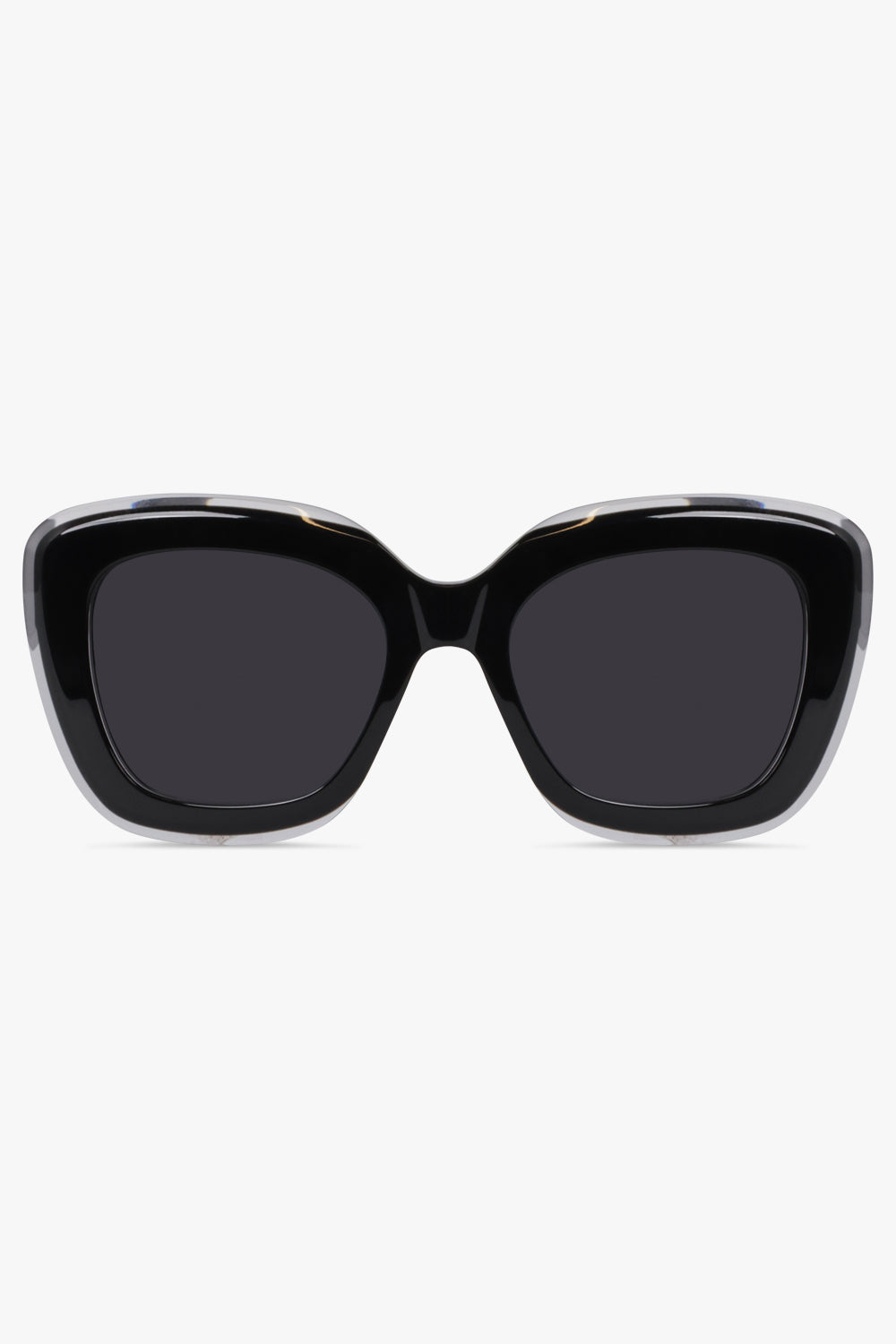 ALAIA ACCESSORIES BLACK / BLACK-BLACK-GREY AA0072S Square Frame Sunglasses with Acrylic Edge | Black