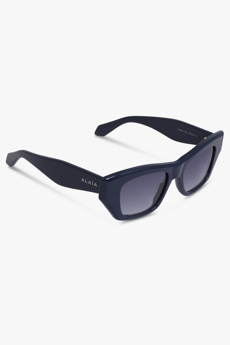ALAIA ACCESSORIES BLUE / BLUE-BLUE-BLUE AA0074S Cat Eye Lettering Logo Sunglasses | Blue