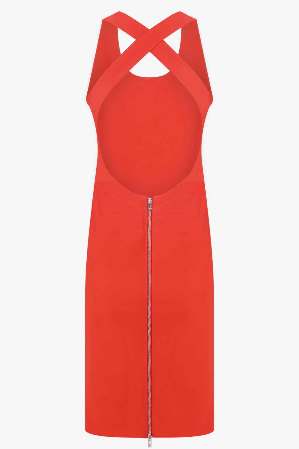 ALAIA RTW Cross Back S/Less Midi Dress | Red