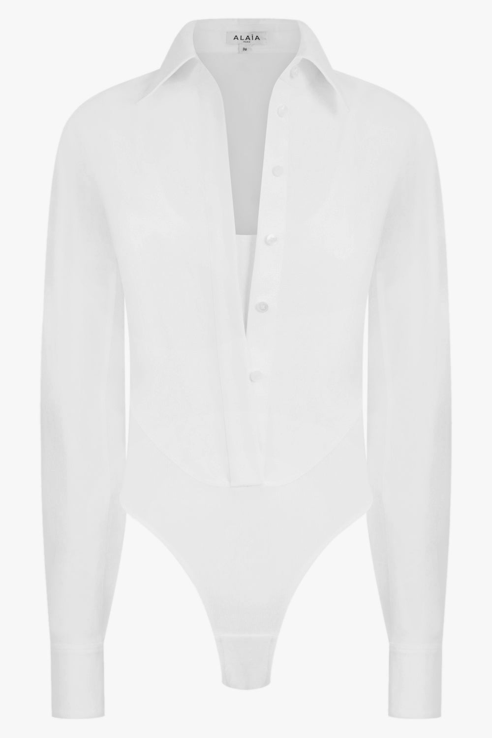 ALAIA RTW Layer L/S Shirt Bodysuit | White