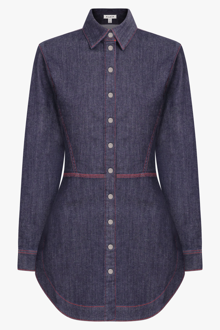 alaia denim dress Azzedine Alaa SS 1986 Dark Denim Zip Dress