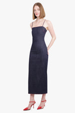 Denim Spaghetti Strap Midi Dress