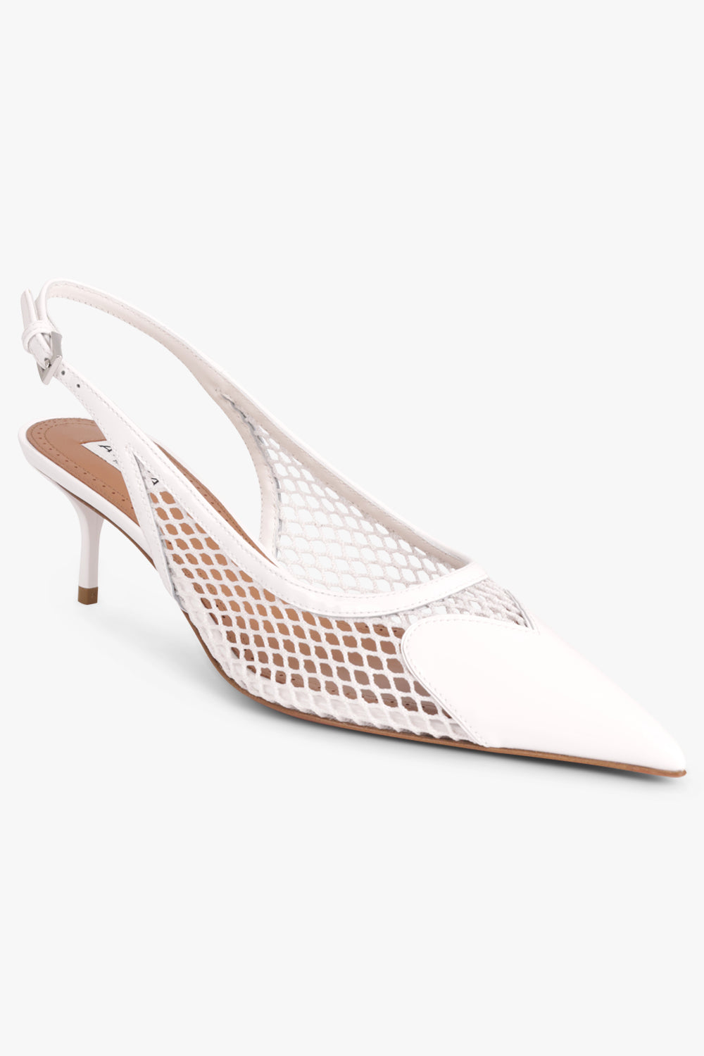 ALAIA Unclassified FISHNET SLINGBACKS 55MM | BLANC OPTIQUE
