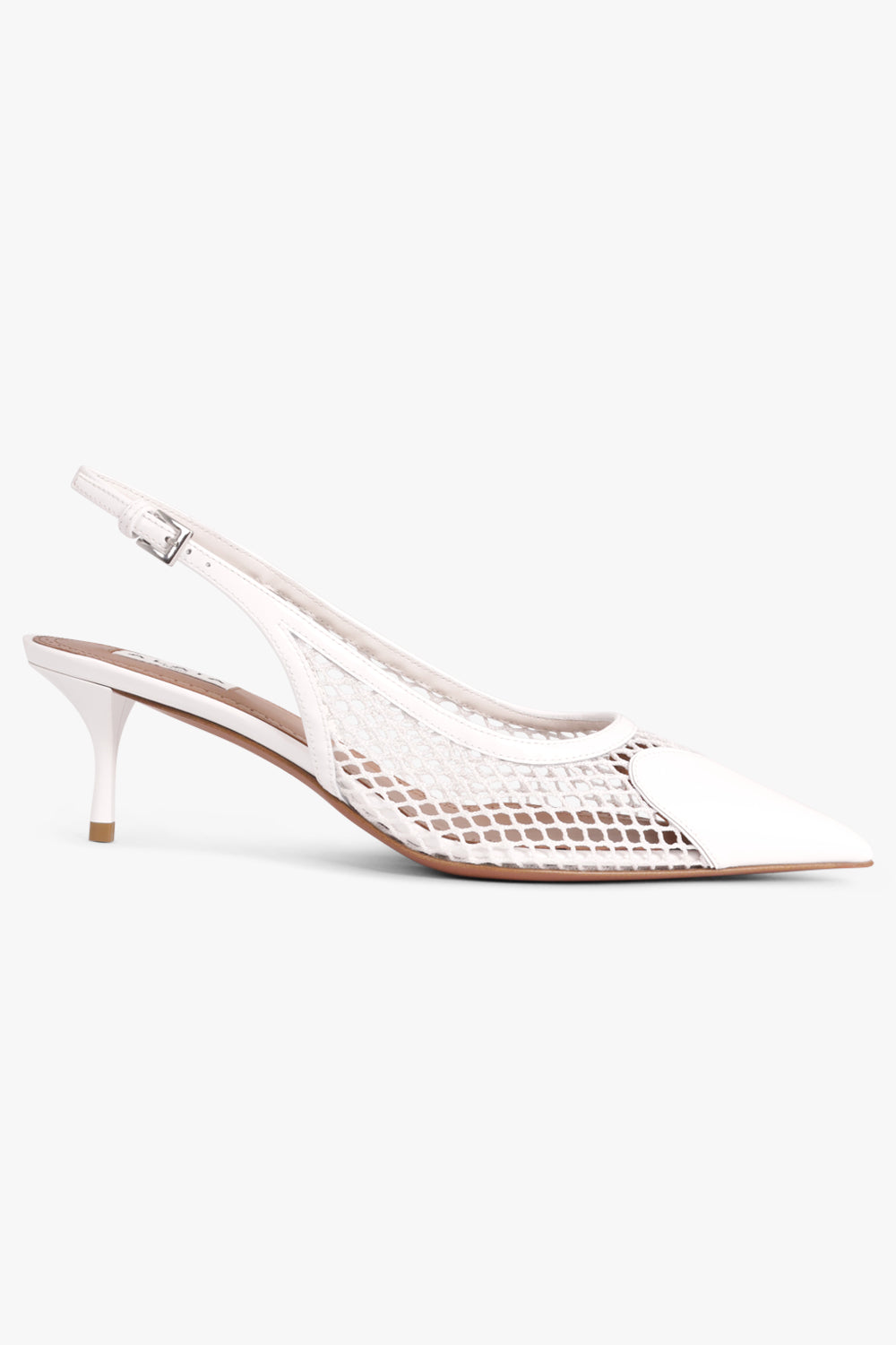 ALAIA Unclassified FISHNET SLINGBACKS 55MM | BLANC OPTIQUE