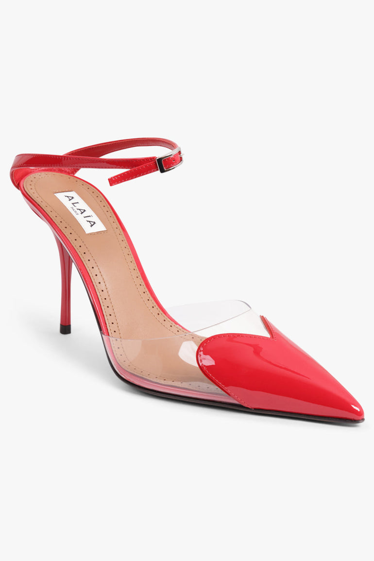 Le Coeur 90mm Patent Pump Red – Parlour X - Main Image