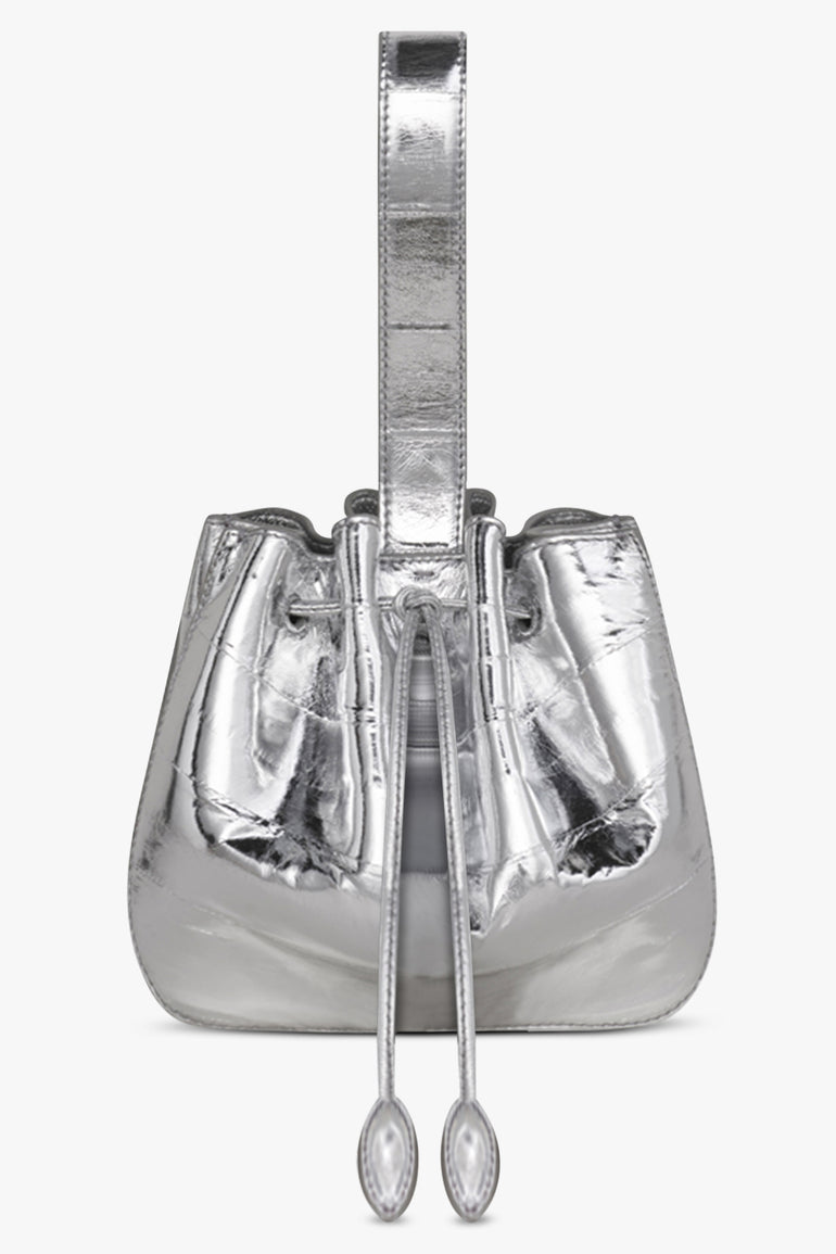 ALAIA BAGS SILVER / 210 - ARGENT / ONE SIZE Iconic Wristlet Rose Marie Eelskin Bag  | Silver