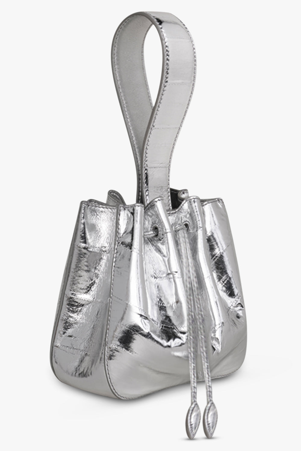 ALAIA BAGS SILVER / 210 - ARGENT / ONE SIZE Iconic Wristlet Rose Marie Eelskin Bag  | Silver