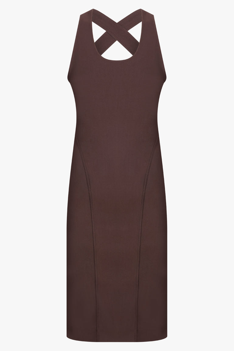 Cross Back S/Less Midi Dress | Brown Parlour X Cross Back S/Less Midi Dress | Brown Parlour X