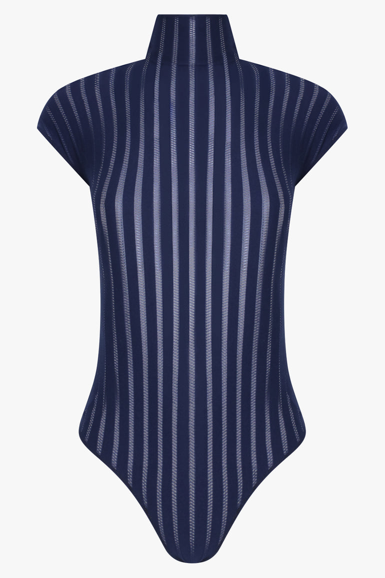 ALAIA TOPS SHEER T SHIRT BODY | MARINE