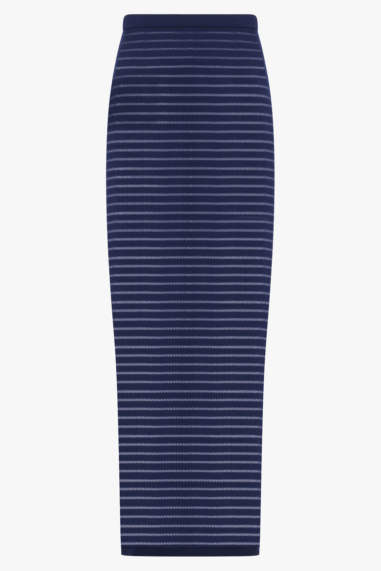 ALAIA RTW STRIPED SKIRT | MARINE