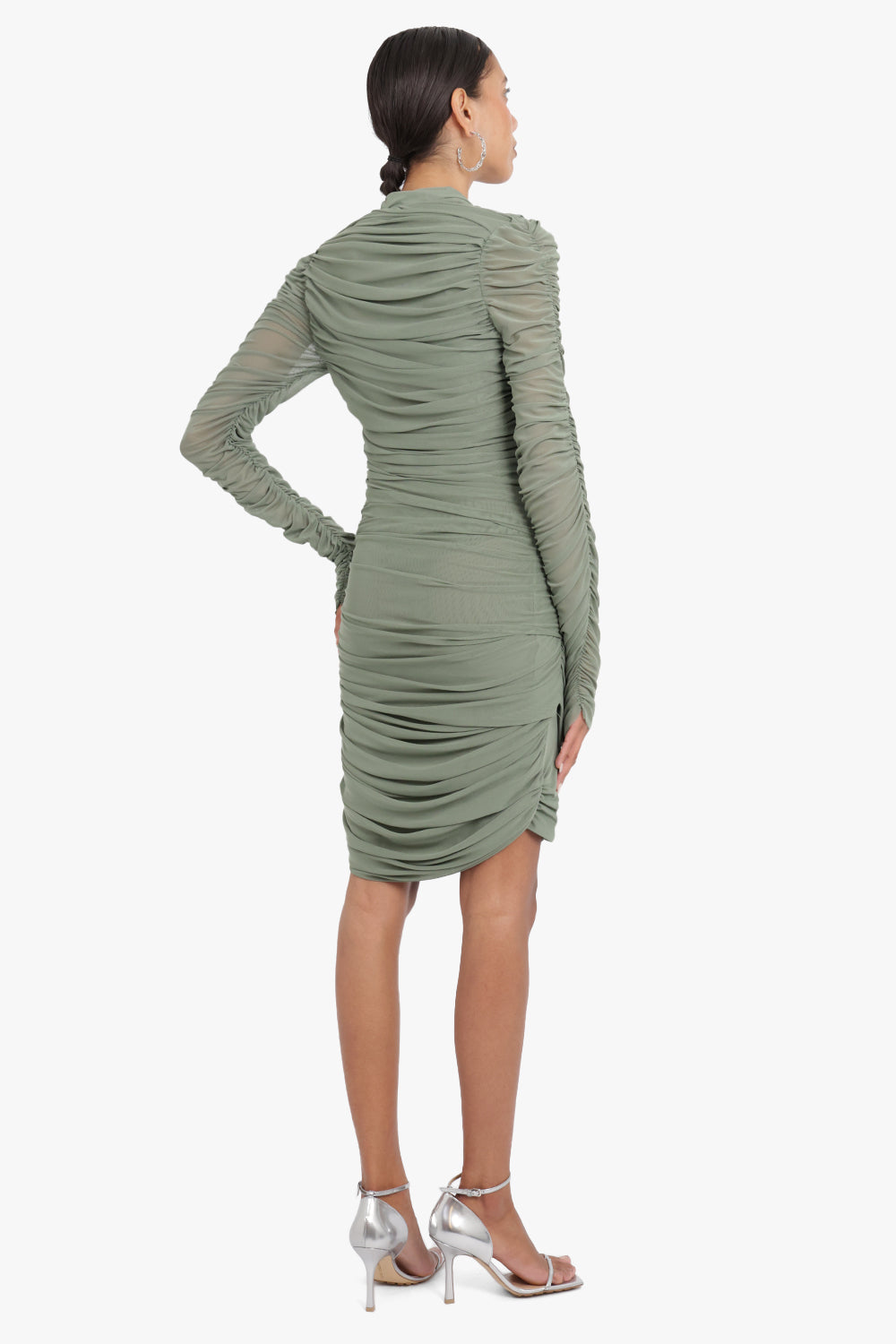 AZ FACTORY RTW X Ester Manas Asymmetric Draped Mini Dress | Khaki