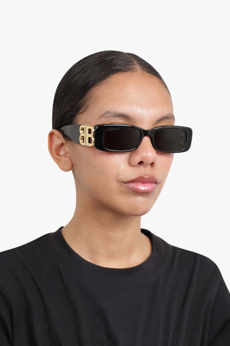 BALENCIAGA ACCESSORIES BLACK / BLACK Dynasty Rectangle Sunglasses | Black