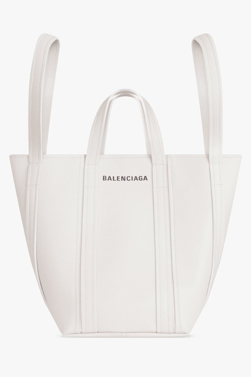 BALENCIAGA BAGS WHITE EVERYDAY 2.0 SMALL N/S SHOPPING TOTE | CHALKY WHITE