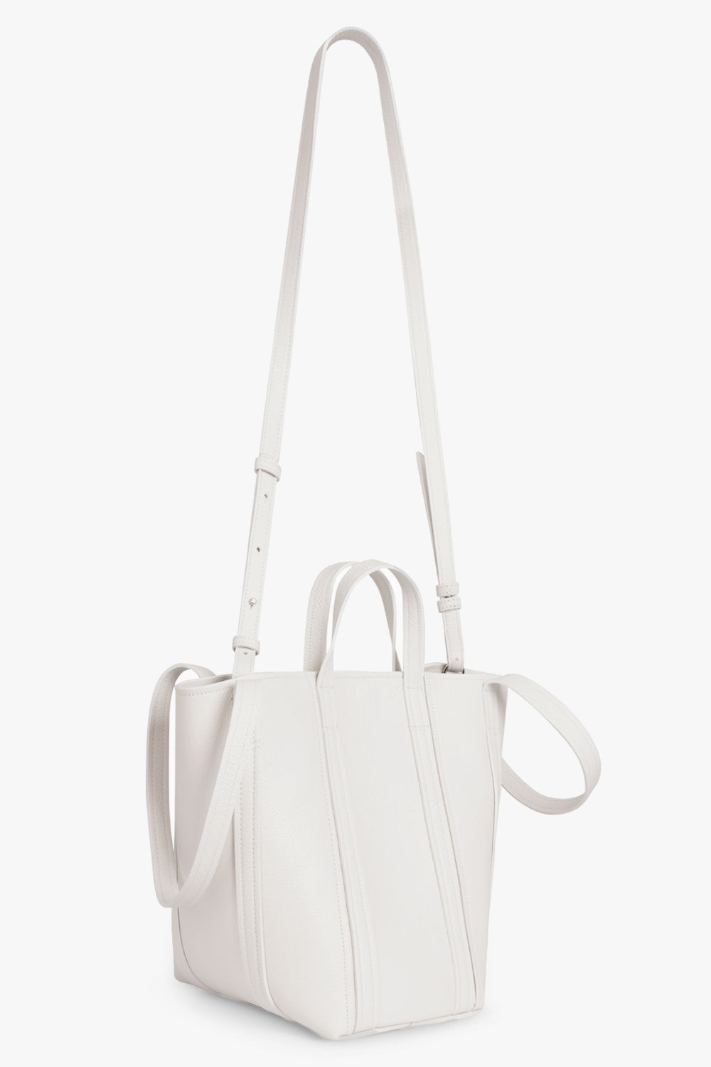 BALENCIAGA BAGS WHITE EVERYDAY 2.0 SMALL N/S SHOPPING TOTE | CHALKY WHITE