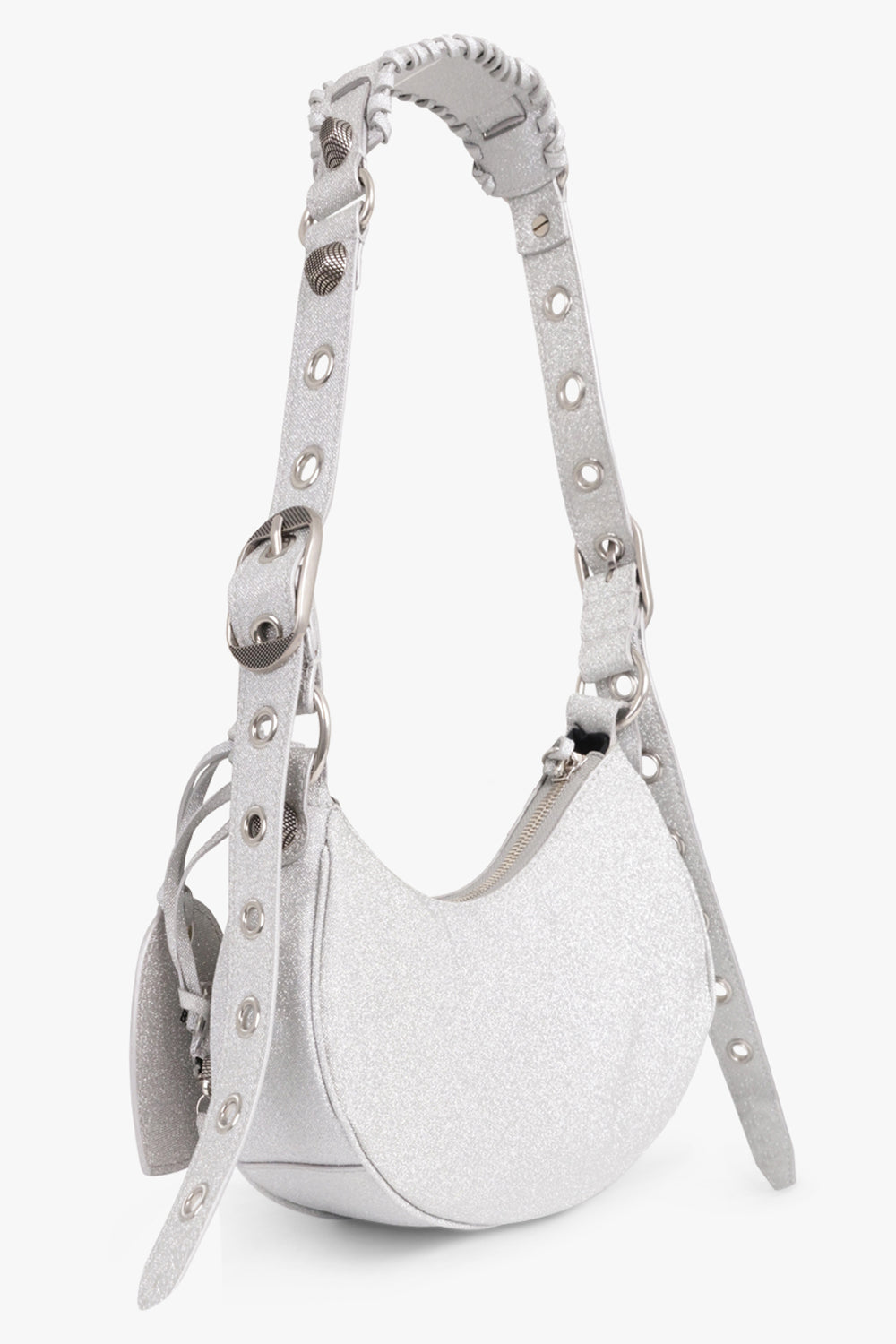 BALENCIAGA BAGS MULTI LE CAGOLE XS SPARKLING BAG | SILVER/SILVER
