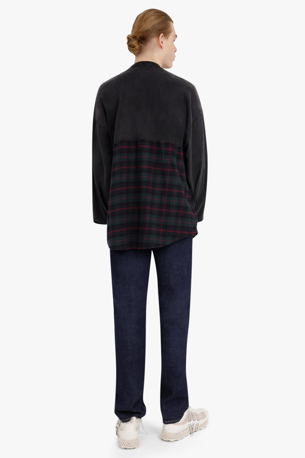 BALENCIAGA RTW PATCHED LONG SLEEVE T-SHIRT | DARK GREEN/RED