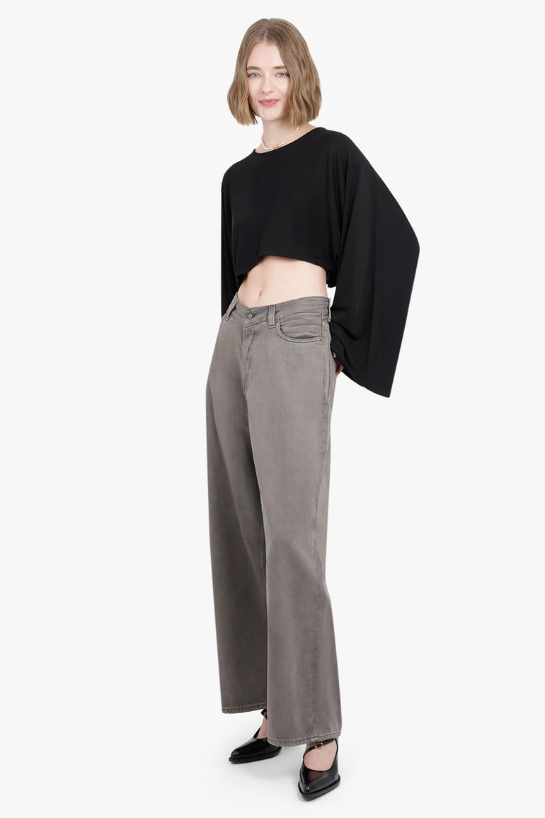 BITE STUDIOS RTW MOVERE LONG SLEEVE DRAPE TOP | BLACK