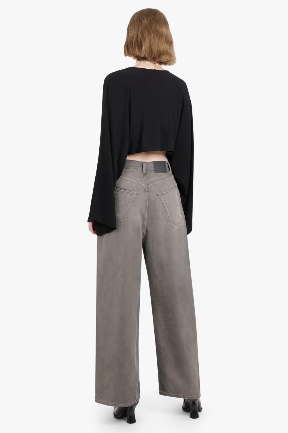 BITE STUDIOS RTW MOVERE LONG SLEEVE DRAPE TOP | BLACK