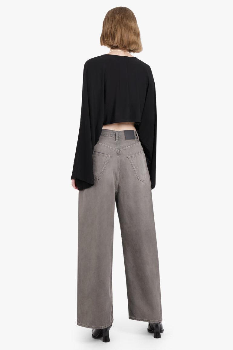 BITE STUDIOS RTW MOVERE LONG SLEEVE DRAPE TOP | BLACK