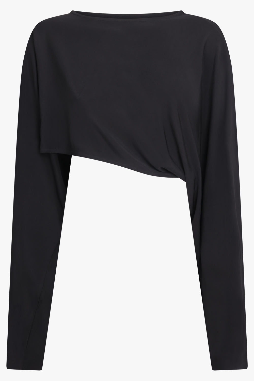 BITE STUDIOS RTW MOVERE LONG SLEEVE DRAPE TOP | BLACK
