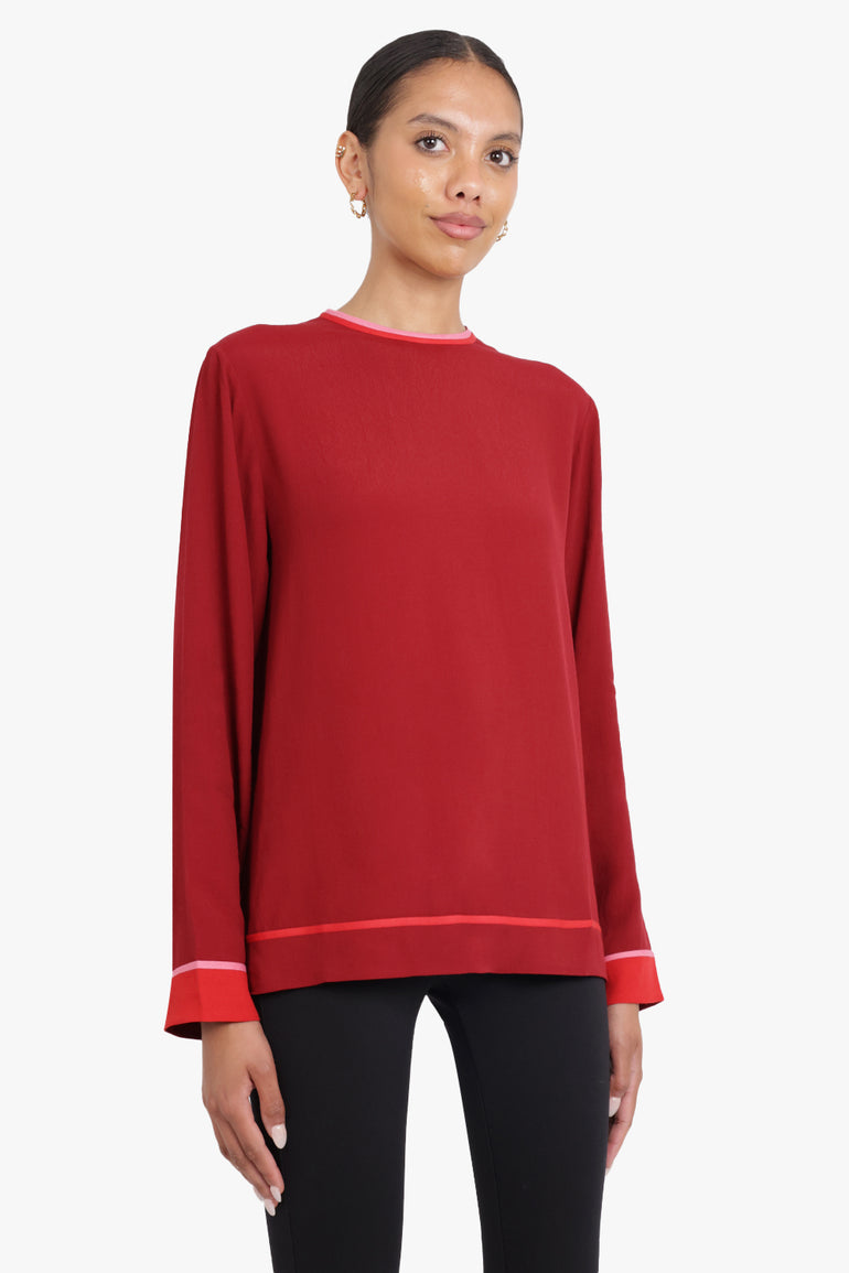 BODICE RTW CLASSIC TOP WITH BINDING DETAIL | RED