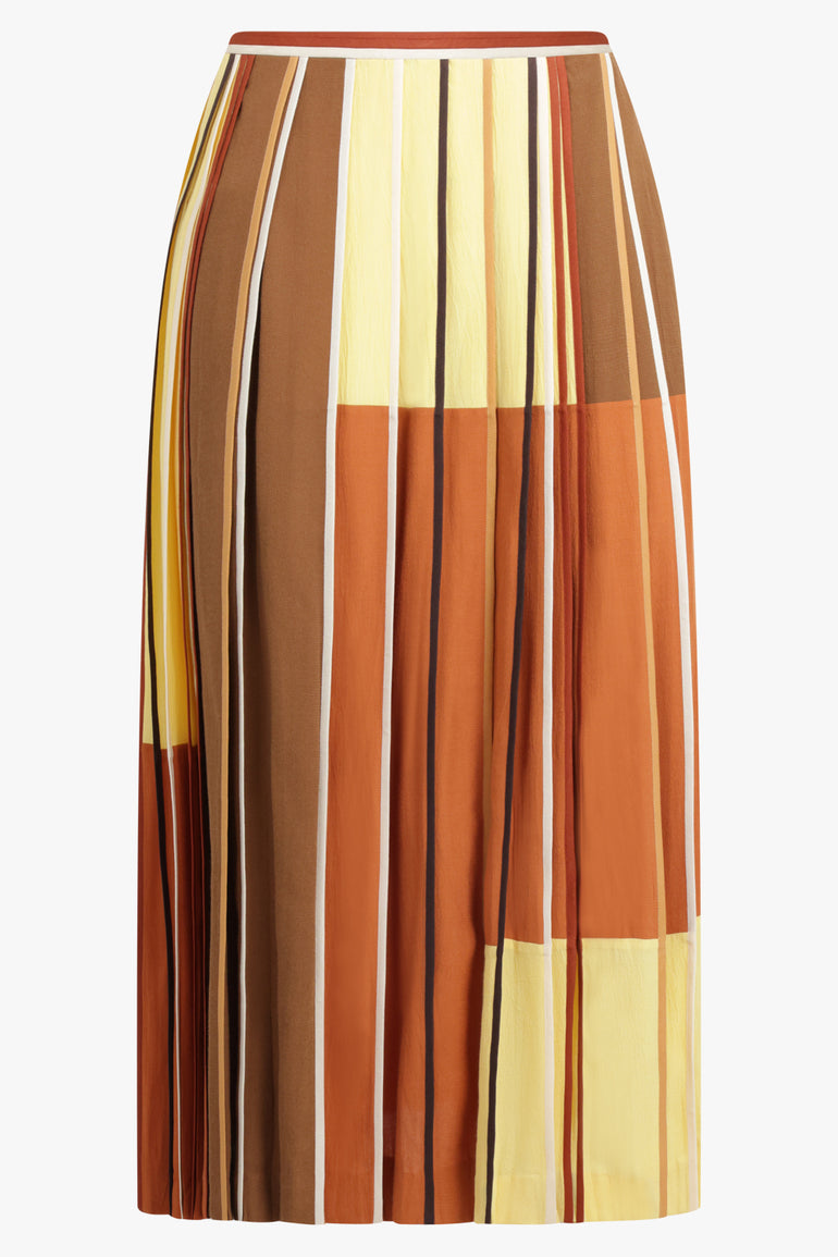 BODICE RTW PATCHWORK SKIRT WITH BINDING DETAIL | ORANGE