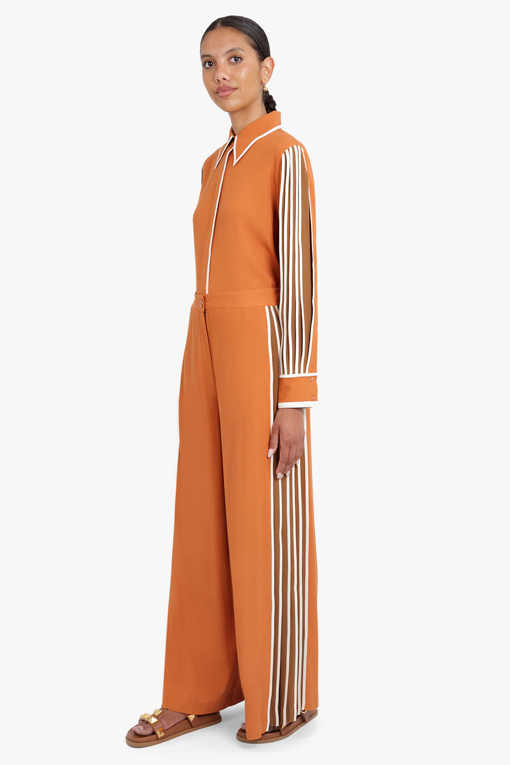 BODICE RTW TWO TONE SHIRT WITH SLEEVE INSERTS | ORANGE