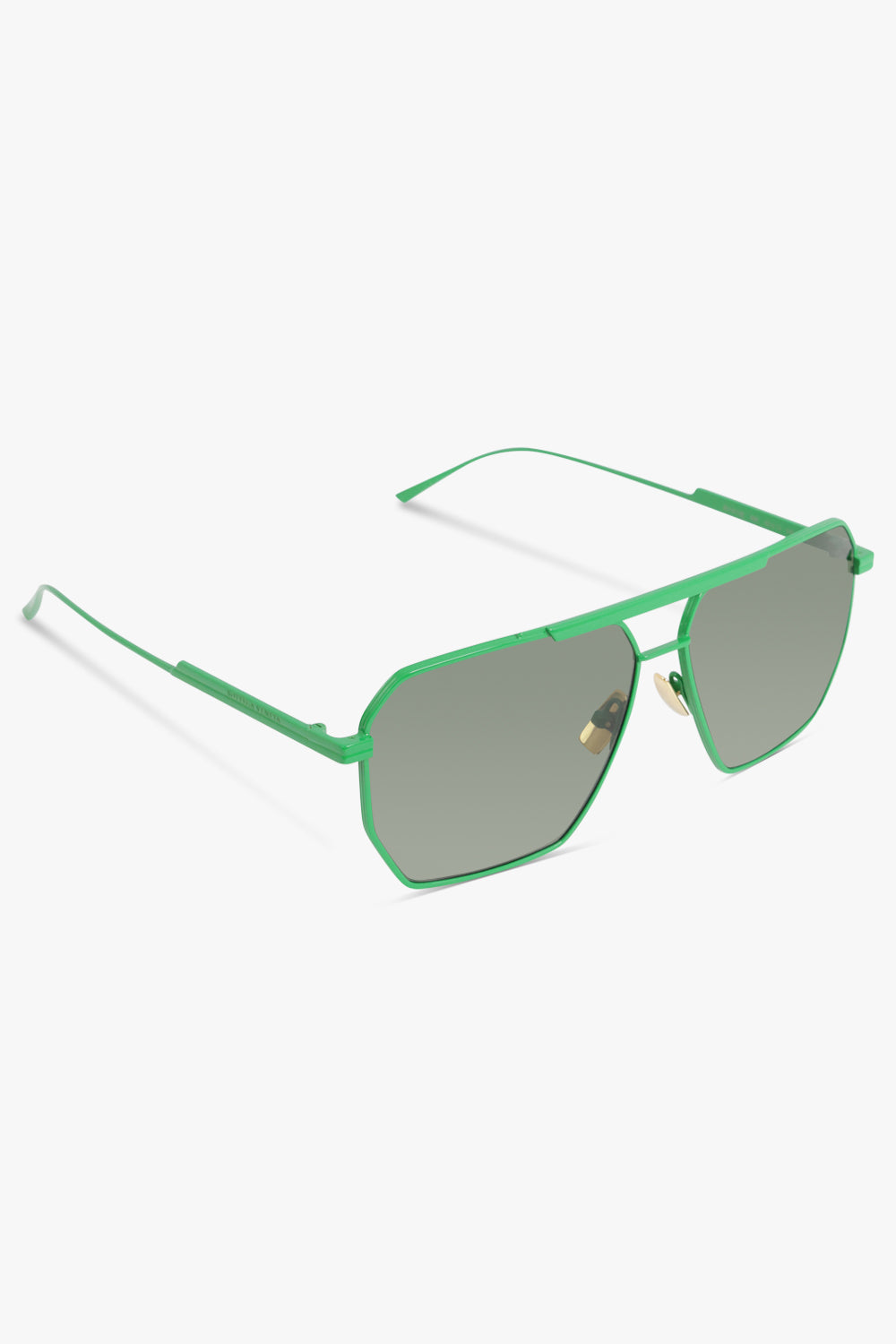 BOTTEGA VENETA ACCESSORIES GREEN / GREEN/BLACK Classic Aviator Sunglasses | Green/Black